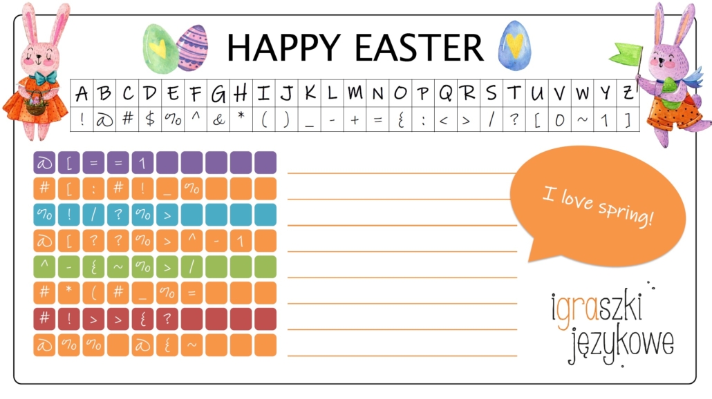 Easter worksheets_szyfr
